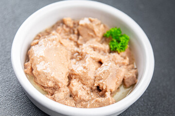 Cod liver delicious seafood appetizer meal food snack on the table copy space