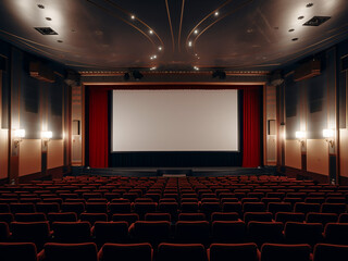 Sleek grey cinema room adorned with stylish furniture. AI Generation.