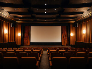 Fototapeta premium Spacious cinema room filled with comfortable furniture. AI Generation.