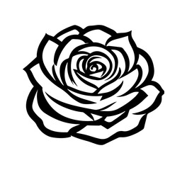 rose vector stencil black and white illustration