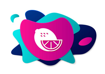 Color Lemon icon isolated on white background. Abstract banner with liquid shapes. Vector