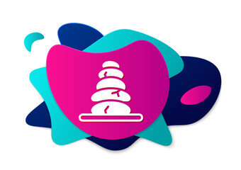 Color Stack hot stones icon isolated on white background. Spa salon accessory. Abstract banner with liquid shapes. Vector