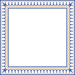 Obraz premium Vector colored square Yakut ornament. Infinite rectangle, border, frame of the northern peoples of the Far East.