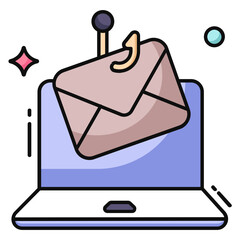A colored design icon of mail phishing 