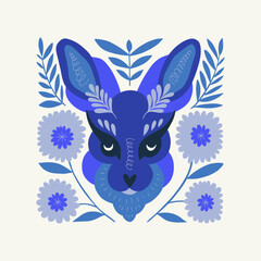 Floral and animal abstract elements. Botanical composition. Modern trendy Matisse minimal style. Kids, Child, Floral poster, invite. Vector arrangements for greeting card or invitation design.