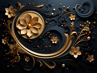 abstract beautiful black and gold fancy backgound
