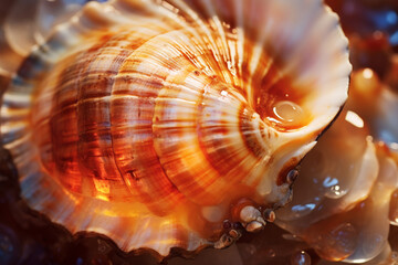 Sea shell macro. Generative ai