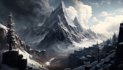 epic mountain scenery cinematic intricate details photorealistic hyperrealistic intricate detail 