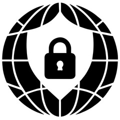 Icono o símbolo de ciberseguridad, antivirus.