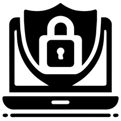 Icono o símbolo de ciberseguridad, antivirus. - obrazy, fototapety, plakaty