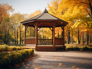 Elevate your outdoor space with a contemporary high-tech gazebo. AI Generation.