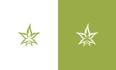 Vector lotus cannabis health logo design
 - obrazy, fototapety, plakaty