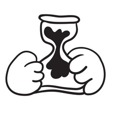 hourglass in vector.business deadline time icon in doodle style. linear illustration infographics. Template for logo sticker poster icon app website. Business icon series