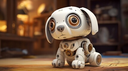 Future technologies, robotic toy dog, cute pet