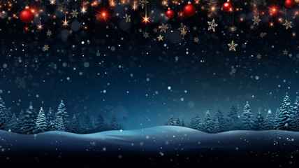 Christmas Background with decoration for new year celebration and copy space.