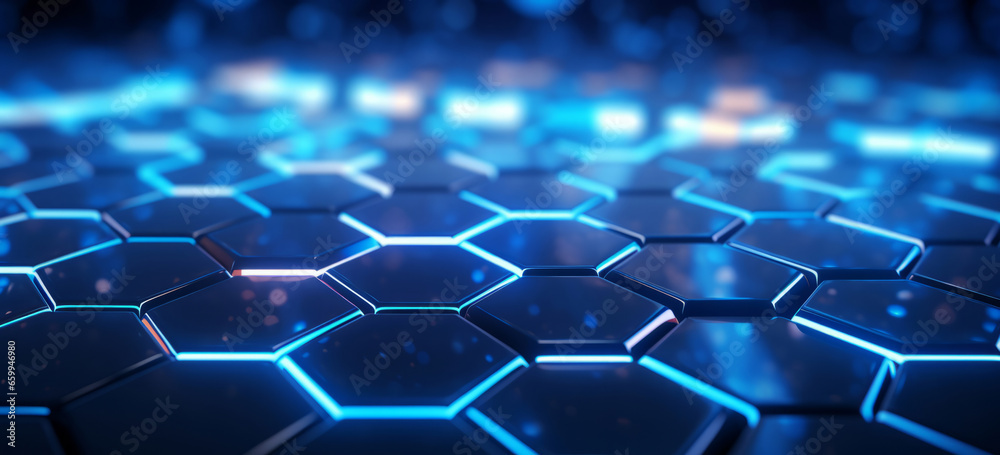 Wall mural glossy geometric hexagonal abstract background. honeycomb pattern concept.