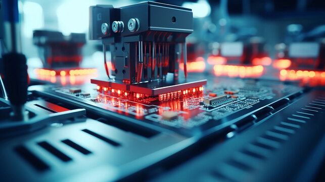 Manufacturing microprocessors and electronic components at an electronics manufacturing plant