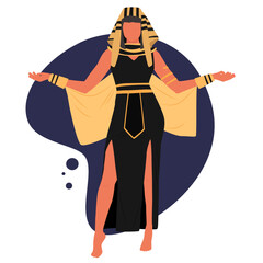 Egypt. Egyptian goddess. Halloween. Vector illustration. Poster, flyer, banner, postcard.