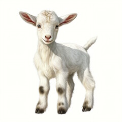 Fototapeta premium Cute Baby Goat Clipart with White Background