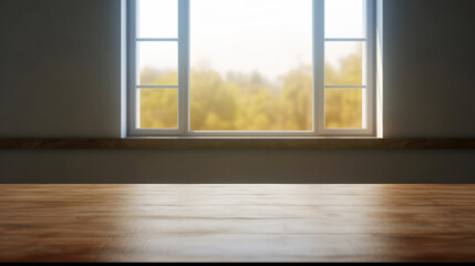 A serene blank window with an indoor landscape, inviting a view to a tranquil world within. Generative AI.