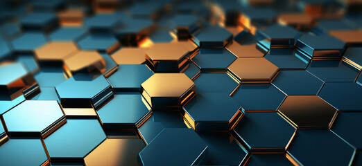Fototapeta premium Geometric hexagonal abstract background. Honeycomb pattern concept.