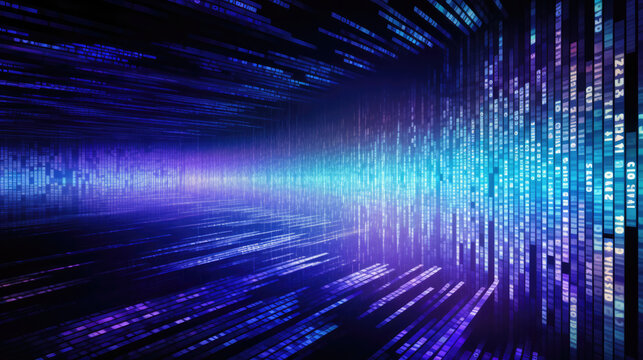 Futuristic binary code abstract background, showcasing digital elegance and technological innovation in a mesmerizing display