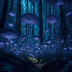 Obraz na płótnie Canvas blue and white mushrooms