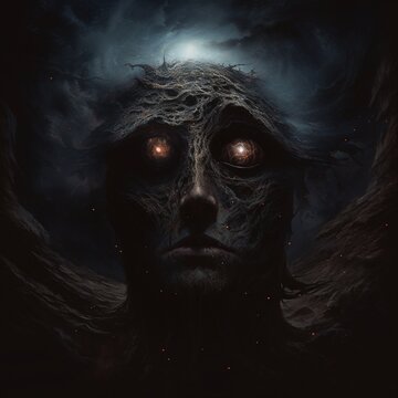Horror dark man portrait