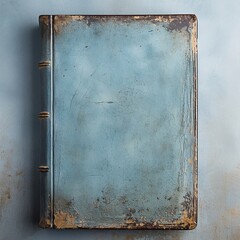 Blue notebook or book on white background