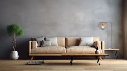 sofa in a room - generative ai