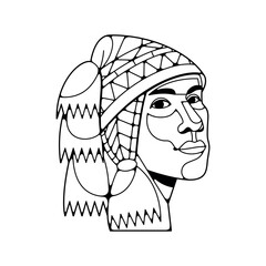 Vector Traditional Peru male Icon Illustration Isolated