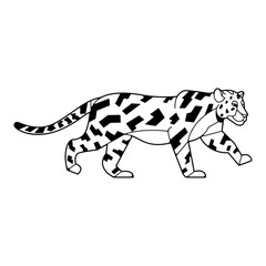 Vector Traditional Jaguar Icon Illustration Isolated