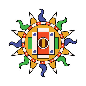 Vector Traditional Inca Symbol Chakana Icon Illustration Isolated
