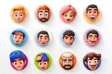 people avatar collection, icons for social account