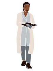 Abstract professional black doctor illustration. Vector illustration.