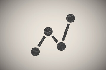 Chart graph diagram line icon vector illustration in stamp style