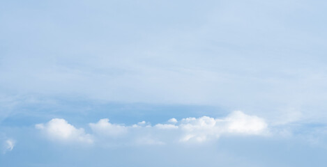 Blue Sky Background,Horizon Spring Morning Sky Scape in blue by the Sea,Beautiful nature cloud, sky in sunny day Summer,Backdrop banner background for World environment day,Save the earth or Earth day