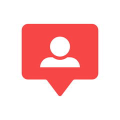 Follower button, interface social media, icon social networking notification.