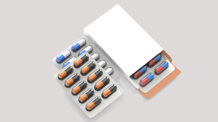pharmacy box branding and packaging mockup template