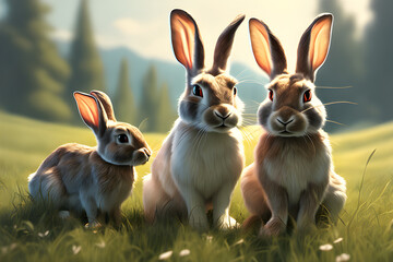 cute rabbit family
Generative AI

