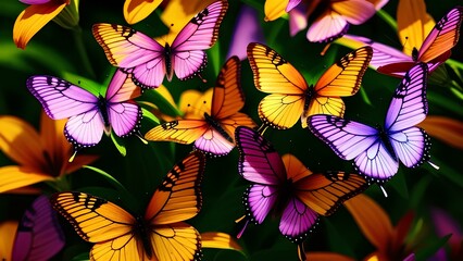 butterflies on flowers