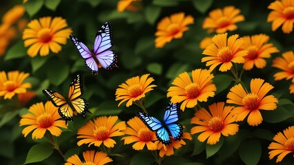 butterflies on flowers
