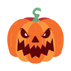 Pumpkin Character of Hallowen Isolated Retro Cartoon Vector
