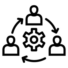 Rotation Icon. Included in Business Management Outline Icon. Comprises essential, sleek icons representing various aspects of effective organizational leadership and administration.