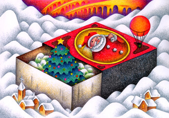 クリスマスのイラスト - 箱の中のクリスマス