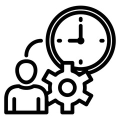 Efficiency Icon. Included in Business Management Outline Icon. Comprises essential, sleek icons representing various aspects of effective organizational leadership and administration.