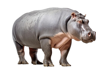 Hippopotamus on White Background Generative AI