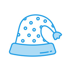 Christmas Hat Blue Icon Vector Illustration Isolated on Transparent Background. Use for Xmas, Decoration, Greeting Card Etc.