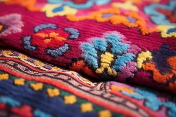 Tapeten fragment of a brightly coloured oriental rug © altitudevisual