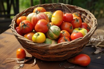 decomposing tomatoes in a basket